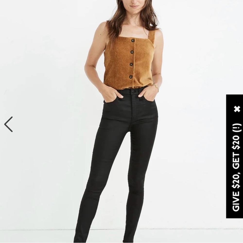 Madewell Black Coated Skinny Jeans